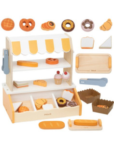 VIGA Wooden Mini Bakery Shop Baked Goods Stand 16 pcs.