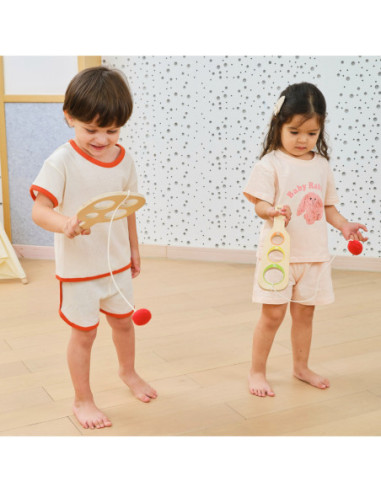 VIGA Drewniany Zestaw Palietek do Gry Złap Piłkę z Punktacją