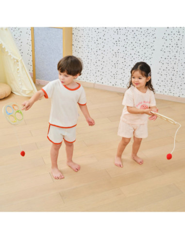 VIGA Drewniany Zestaw Palietek do Gry Złap Piłkę z Punktacją