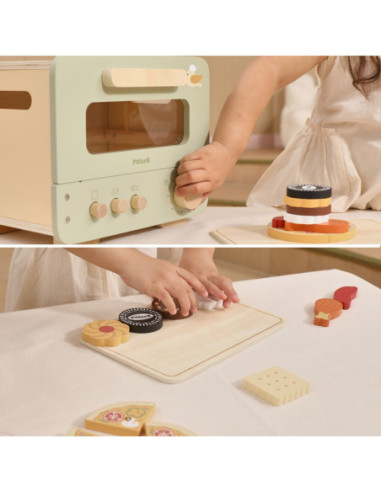 VIGA Drewniana Kuchnia Piekarnik Zestaw do Pieczenia Słodko-Pikantnych Potraw 12akc.