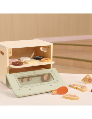 VIGA Drewniana Kuchnia Piekarnik Zestaw do Pieczenia Słodko-Pikantnych Potraw 12akc.