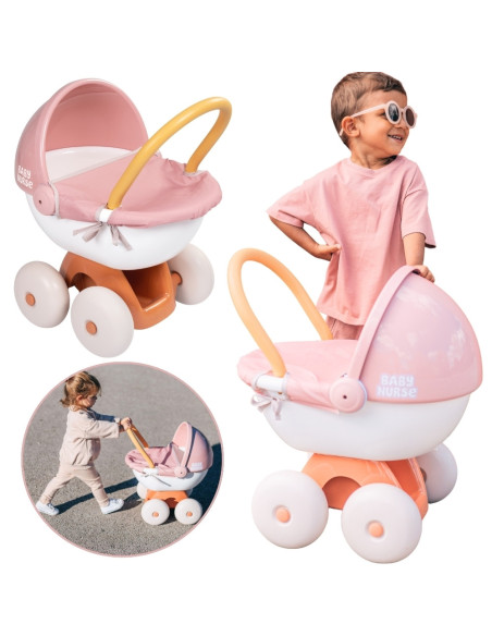 SMOBY Baby Nurse Wózek Głęboki z Plastikowym Daszkiem