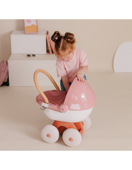 SMOBY Baby Nurse Wózek Głęboki z Plastikowym Daszkiem