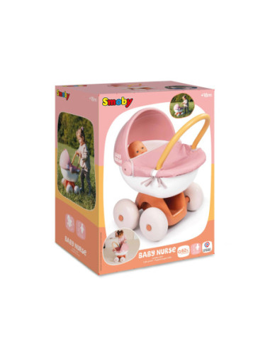 SMOBY Baby Nurse Wózek Głęboki z Plastikowym Daszkiem