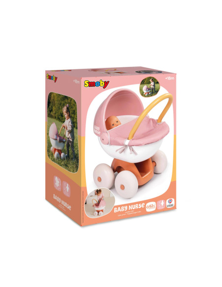 SMOBY Baby Nurse Wózek Głęboki z Plastikowym Daszkiem