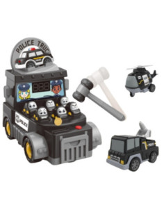 WOOPIE Gra Zręcznościowa Uderz Młotkiem Wbijak Wóz Policyjny z Akcesoriami 2