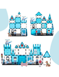 WOOPIE Klocki Magnetyczne 3D Zestaw Komisariat Policji 42el. 2