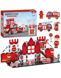 WOOPIE Magnetic Blocks 3D Fire Department Set 48 pcs.