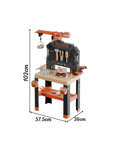 SMOBY Warsztat z Dźwigiem Black+Decker Bricolo Builder
