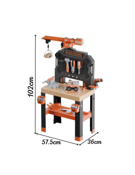 SMOBY Warsztat z Dźwigiem Black+Decker Bricolo Builder