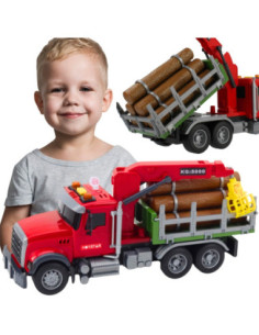 WOOPIE Ciężarówka z Ruchomym Dźwigiem do Drewna Dźwięk Światła 1:14