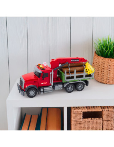 WOOPIE Ciężarówka z Ruchomym Dźwigiem do Drewna Dźwięk Światła 1:14