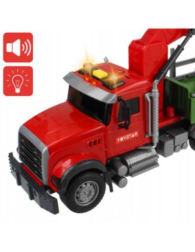 WOOPIE Ciężarówka z Ruchomym Dźwigiem do Drewna Dźwięk Światła 1:14
