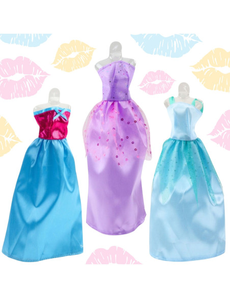 WOOPIE Zestaw Modowy Dla Lalek Sukienki Buty Biżuteria Akcesoria