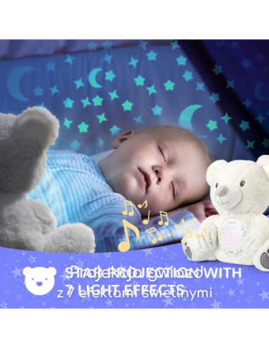 WOOPIE BABY Przytulanka Miś z Projektorem Uspokajacz 15 Melodii
