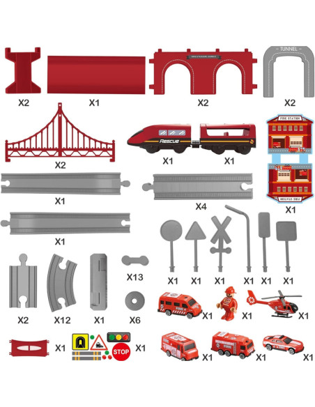 WOOPIE Zestaw Kolejka Elektryczna Pendolino Straż Pożarna 66el.