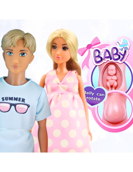 WOOPIE Zestaw Lalek Rodzina Lily w Ciąży Tata Niemowlak