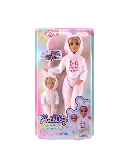 WOOPIE Lalki Kombinezony Różowe króliczki Zestaw 2szt.