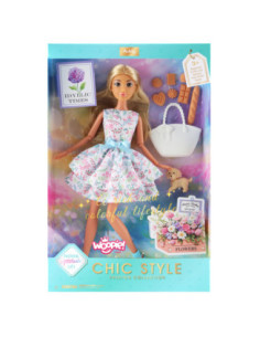 WOOPIE Lalka 30 cm Wiosenna Suknia Akcesoria Piesek Piknik 2