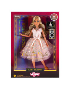 WOOPIE ROYAL Lalka Lily 30 cm Długie Blon Włosy Różowa Suknia Biżuteria 2