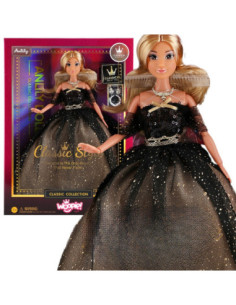WOOPIE ROYAL Lalka Lily 30 cm Długie Blond Włosy Czarna Suknia Balowa