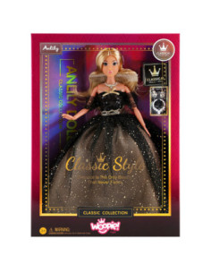 WOOPIE ROYAL Lalka Lily 30 cm Długie Blond Włosy Czarna Suknia Balowa 2
