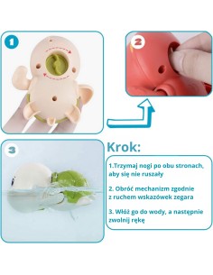 Woopie Żółwik Pływający Nakręcany - Zabawka Do Kąpieli Niebieski 2