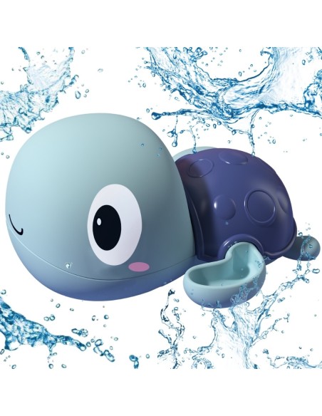 Woopie the Turtle Swimming Wind-Up Bath Toy Blue
