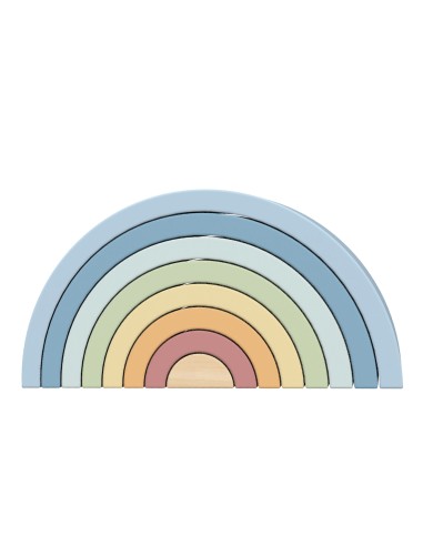 Tooky Toy Tęcza - Drewniana Układanka Montessori Pastelowe Klocki