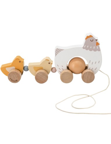 VIGA PolarB Wooden Pulling Hen with Chicks