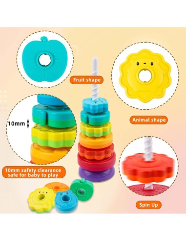 Educational Pyramid Twisted Tower of Animals WOOPIE BABY