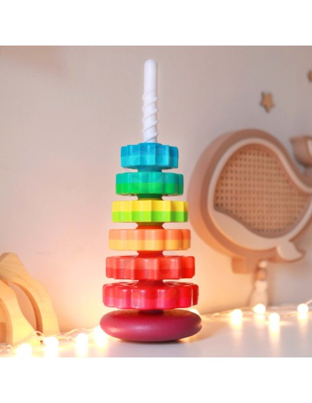 WOOPO BABY Piramidka Edukacyjna Zakręcona Wieża dla Dzieci