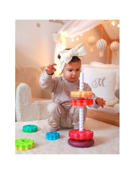 WOOPO BABY Piramidka Edukacyjna Zakręcona Wieża dla Dzieci