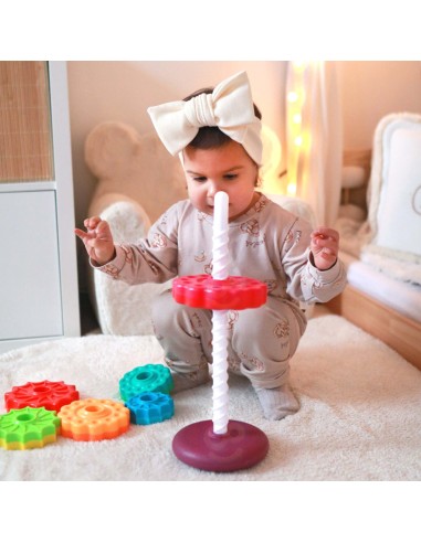 WOOPO BABY Piramidka Edukacyjna Zakręcona Wieża dla Dzieci