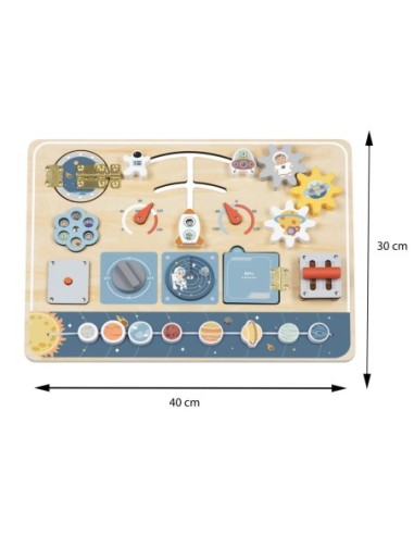 TOOKY TOY Drewniana Tablica Edukacyjna Montessori Astronauta Statek Kosmiczny