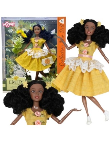 WOOPIE ROYAL Lalka Emi 32 cm Modny Strój i Piękne Czarne Włosy
