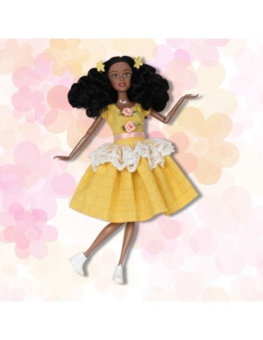 WOOPIE ROYAL Lalka Emi 32 cm Modny Strój i Piękne Czarne Włosy