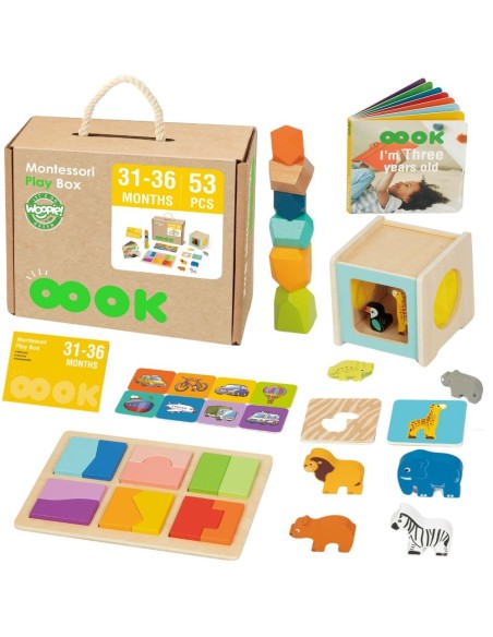 WOOPIE GREEN Box Pudełko XXL Montessori Edukacyjne 7w1 Sensoryczne 31-36 Mies.