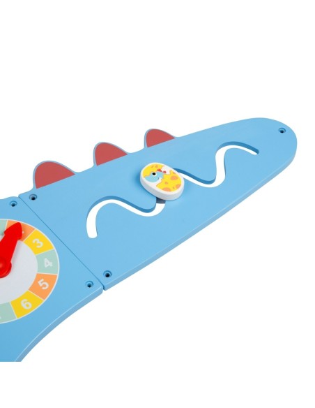 WOOPIE GREEN Drewniana Ścienna Tablica Manipulacyjna Dinozaur Montessori