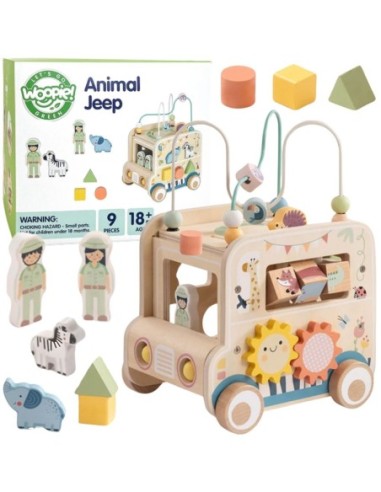 WOOPIE GREEN Drewniana Kostka Aktywności Samochód Terenowy Safari