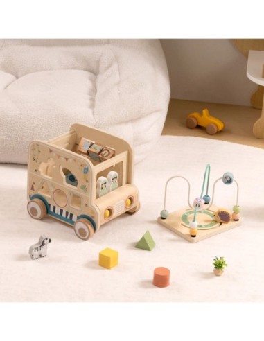 WOOPIE GREEN Drewniana Kostka Aktywności Samochód Terenowy Safari