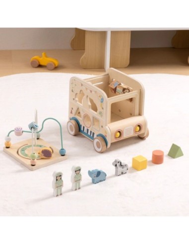 WOOPIE GREEN Drewniana Kostka Aktywności Samochód Terenowy Safari