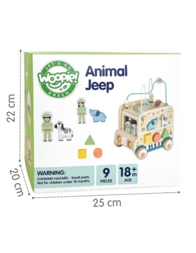 WOOPIE GREEN Drewniana Kostka Aktywności Samochód Terenowy Safari