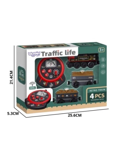 OOPIE Kolejka Retro Zdalnie Sterowana Lokomotywa Wagony 4el.