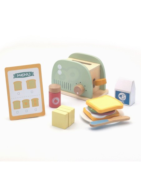 WOOPIE GREEN Drewniany Toster Zestaw Śniadaniowy z Akcesoriami