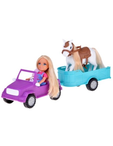 WOOPIE ROYAL Lalka Niki Zestaw z Koniem Samochodem i Przyczepą
