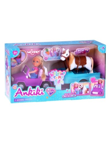 WOOPIE ROYAL Lalka Niki Zestaw z Koniem Samochodem i Przyczepą