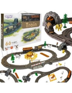 WOOPIE Kolejka Lokomotywa XL na Baterie z Balami Drewna 66ele