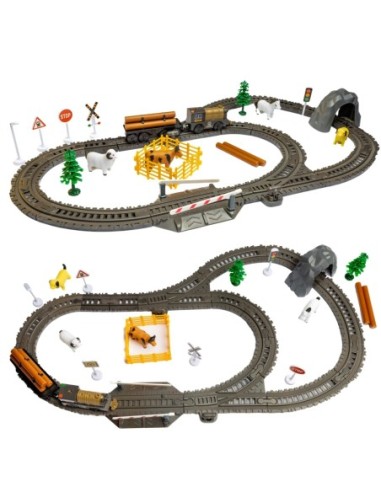 WOOPIE Kolejka Lokomotywa XL na Baterie z Balami Drewna 66ele