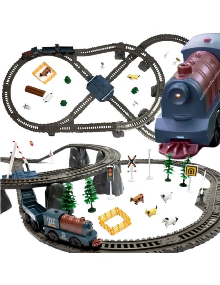 WOOPIE Kolejka Lokomotywa Towarowa XXL Baterie 90ele.